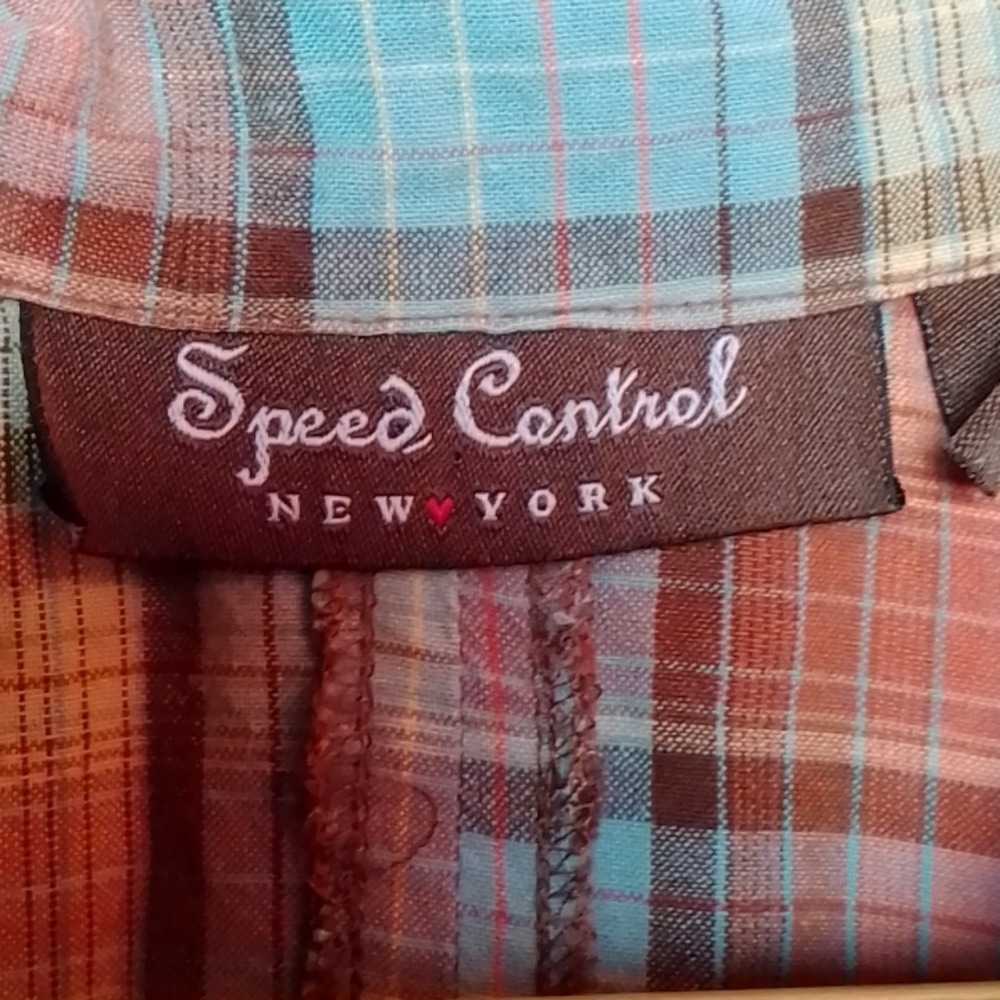 Plaid short sleeve button down dress small - Picture 5 of 6